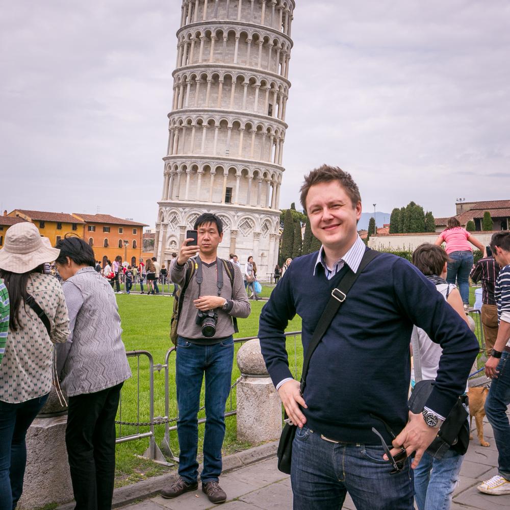Henri at the Leaning Tower of Pisa